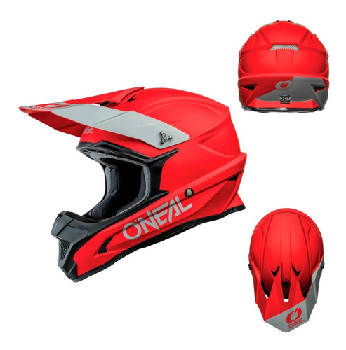 Casco De Motocross Enduro Oneal 1 Series Solid Rojo