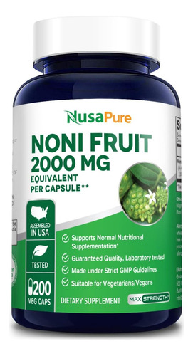 Fruta Noni 2000mg Antioxidante Sistema Inmune Piel Cabello 