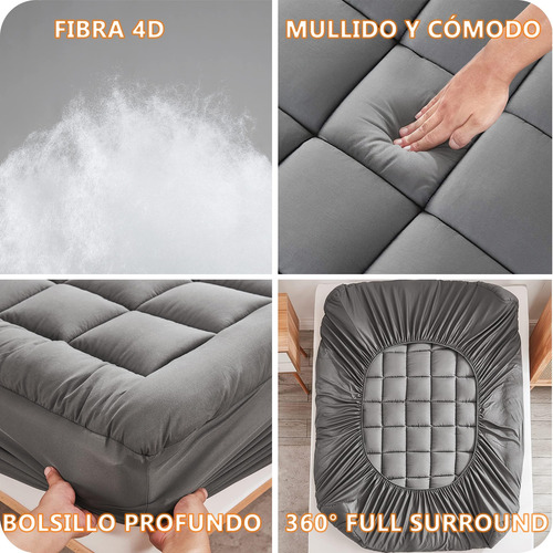 Funda De Colchón Tamaño Individual Acolchada De 800 Hilos