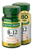 Comprar Suplemento De Vitamina B12 De Nature's Bounty, 5000 Mcg, 80