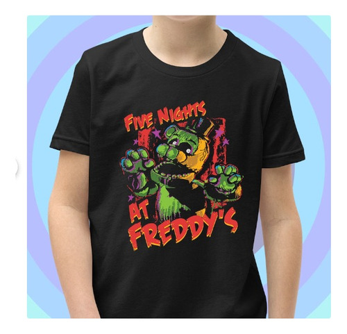 Polera Unisex Infantil Five Nights At Freddys Oso Estampado