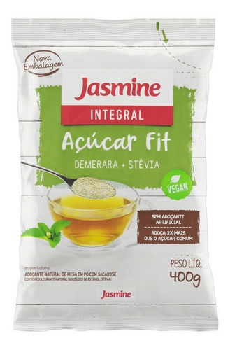 Açucar Fit Demerara + Stévia - Jasmine Integral 400g.