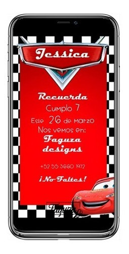 Invitacion Animada Cars