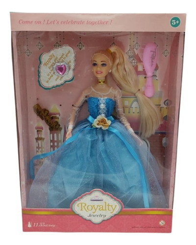 Imagen 7 de 7 de Royalty Muñeca Articulada 30cm Accesorios Vestido Turquesa