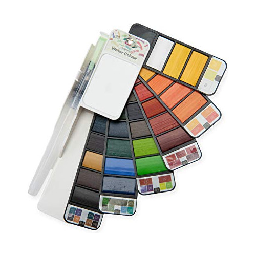 Paleta De Acuarelas, Set De Pinturas De Acuarela 33 Col...