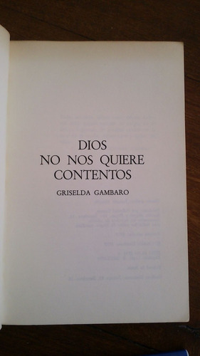 Imagen 2 de 2 de Dios No Nos Quiere Contentos - Griselda Gambaro