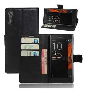 Capa Capinha Carteira Sony Xperia Xz / Xzs Couro Flip Wallet Cor Preto