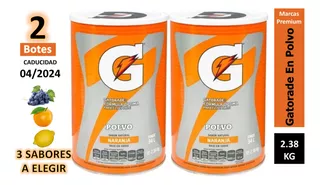 2 Gatorade En Polvo Sabores Naranja Lima O Uva 2.38 Kg