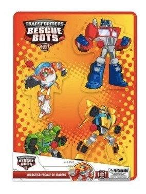 Transformers Rescue Bots Juego Didactico De Encaje De Madera