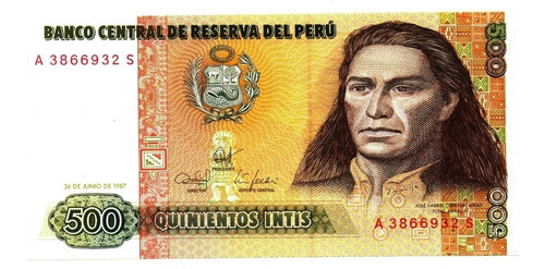 Billete Perú 500 Intis 1987