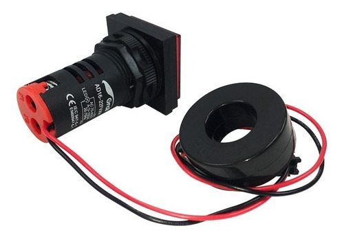 Imagen 3 de 6 de Voltímetro Amperímetro Frecuencimetro Ojo De Buey Rojo 22mm