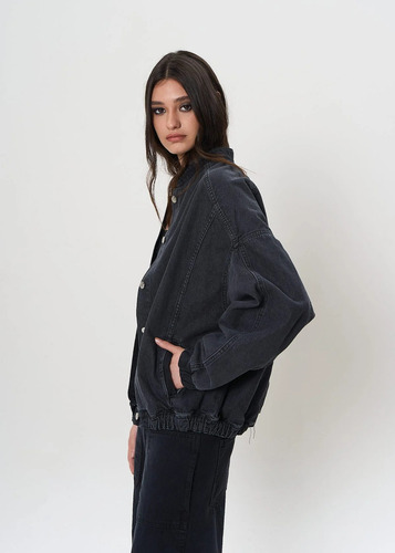 Campera Bomber De Jean Rígido - Caden