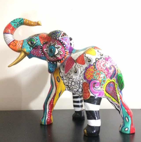 Elefante Decorativo En Cerámica  Pintado A Mano Exclusivo 