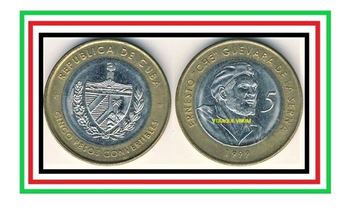 El Che Guevara 5 Pesos Converibles Bimetalica Muy Rara