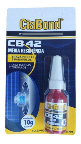Ciabond Baixo Torque Rosca Parafuso Cola Cb 42 Azul 10g