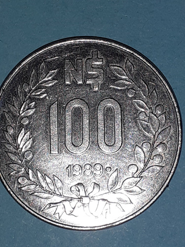 Moneda De Uruguay De 100 N$ Del 1989 - Imantada 