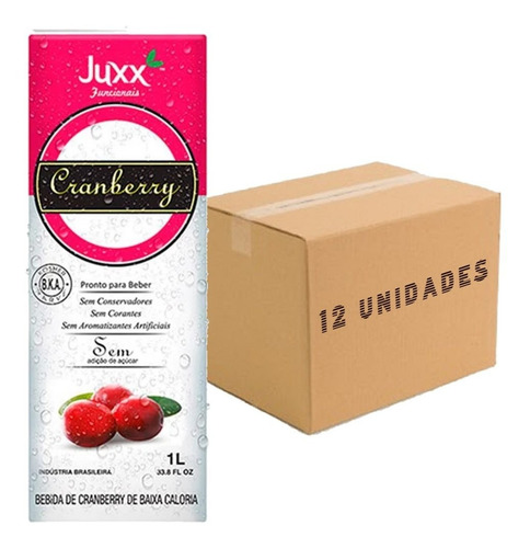 Imagem 1 de 4 de 12x Suco De Cranberry Zero Juxx 1 Litro
