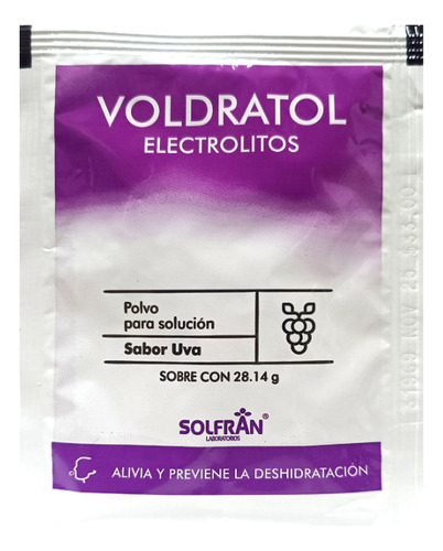 Electrolitos Orales Voldratol Sabor Uva C/20 Sobres