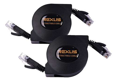 Rexus Paquete De 2 Cables De Red Ethernet Planos Cat 6 Retra