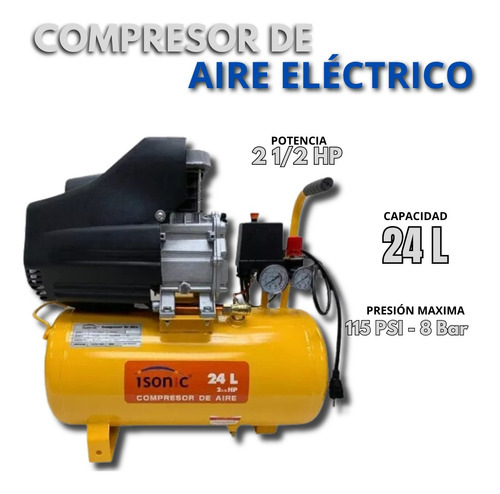 Compresor De Aire 24lt 2-1/2hp Isonic