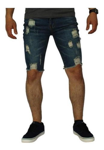 Imagen 1 de 3 de Short Jeans Elasticado Hombre