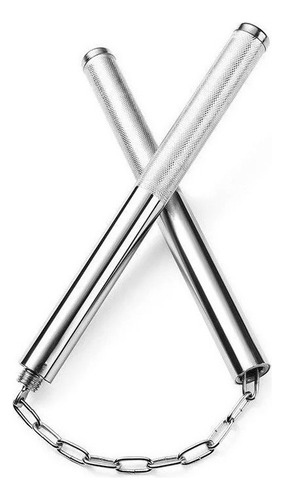 Nunchaku De Aço 2 Em 1 Com Corrente Treinamento E Defesa