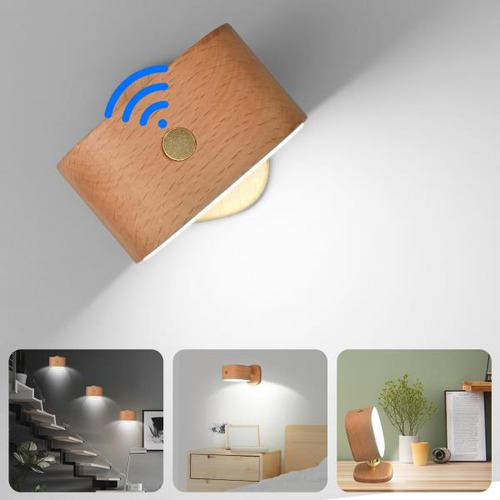 Aplique De Pared Led De Madera Con Sensor De Radar. Luz De L