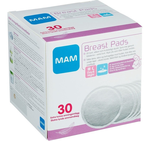 30 Absorventes Seios Breast Pads Mam Extrafinos Respiráveis