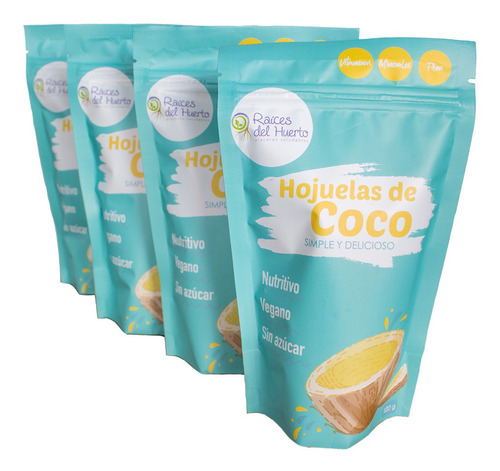 Imagen 2 de 6 de 4 Pack Hojuelas De Coco Sin Azúcar 480g · Coco Chips Vegano