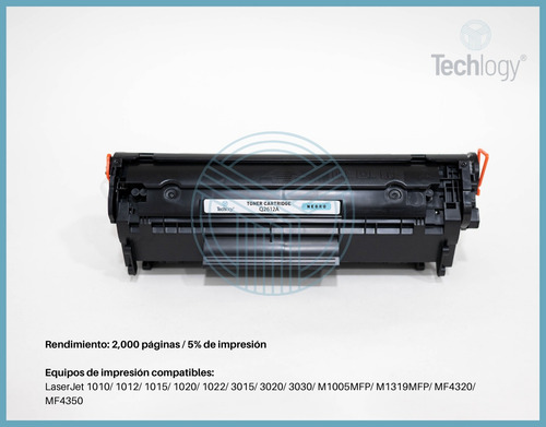 Toner Techlogy 12a Q2612a 1010 1012 1018 1020 102 -