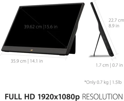 Viewsonic Vainch 1080p Monitor Ips Portátil Con Soporte Inco