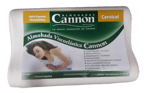 Imagen 1 de 10 de Almohada Inteligente Viscoelastica Cervical Cannon 60x40 Cm!