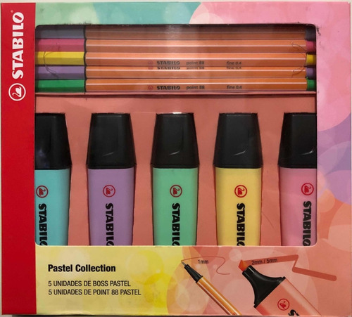 kit stabilo 5 boss pastel 5 point 88