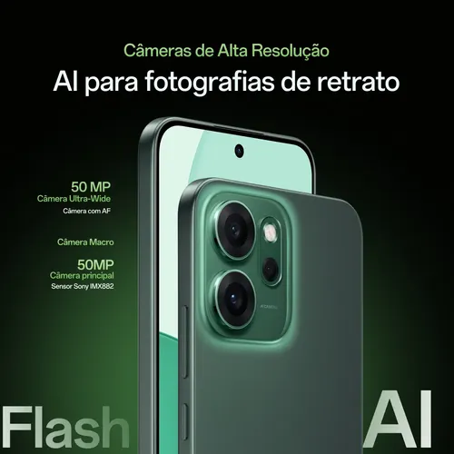 Smartphone OPPO Reno 14F 256GB 12GB RAM 5G IP69 Verde