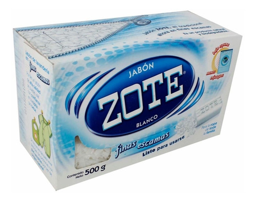 Jabón Zote Blanco Con Escamas Caja C/16 Pzs 500 Gr. C/u | Envío gratis