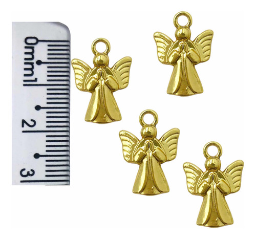 Pingente Anjinho Da Guarda Dourado P/ Pulseiras Terços 50pçs