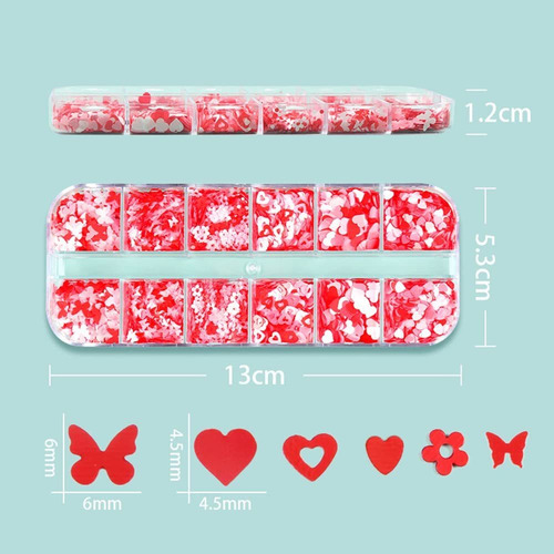 Corazón Nail Art Stickers Calcomanías 3d Corazón Nail Glitte