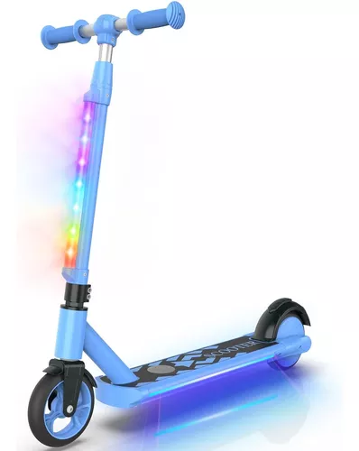  Patinete eléctrico para niños, ligero y 3 alturas ajustables,  scooter eléctrico para niños de 6 a 12 años, luces LED arcoíris, scooter  eléctrico para niños y niñas, el mejor regalo 