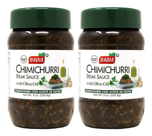 2 Frascos Salsa Chimichurri Badia 226.8g En Aceite De Oliva