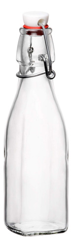 Botella De Vidrio Transparente 230 Ml Con Tapa