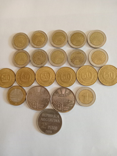 Monedas Evita, Derechos Humanos, Malvinas, Bicentenario. 
