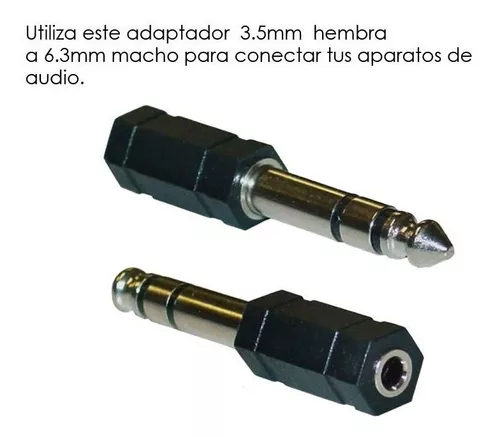 Adaptador De Jack 3.5 Mm A Plug 6.3 Mm 6 Mm Estereo Microfon