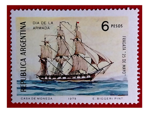 1975 Argentina Dìa De La Armada Gj 1697 Frag25 De Mayo Mint 