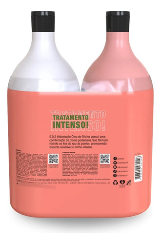 Kit Shampoo Condicionador Sos Óleo De Rícino Salon Line 1l