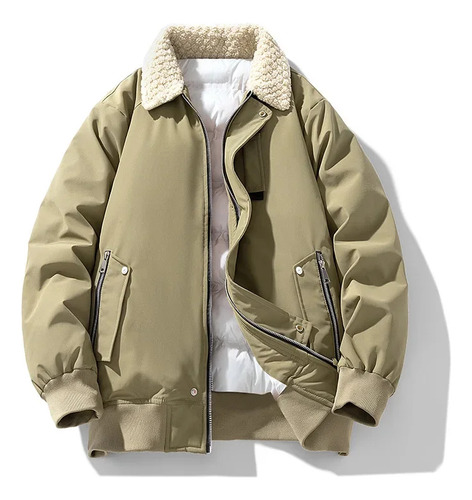 Chaqueta De Algodón De Invierno Con Cuello De Terciopelo De