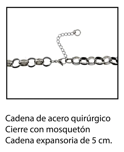 Collar Kheper Mujer Cadena Acero Quirúrgico Duet Moda