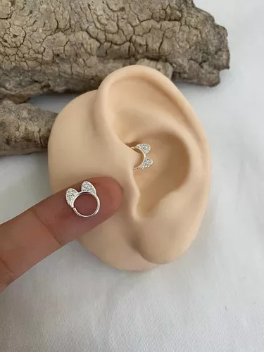 Piercing Orelha De Gato Para O Daith Em Prata - SegundoFuro.com