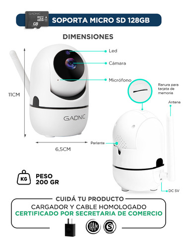 Cámara De Seguridad Gadnic Motorizada Con Visión Nocturna