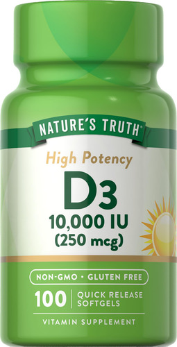 Nature's Truth Vitamina D3 10000 Ui 100 Softgels