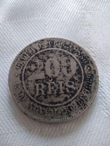Moneda De Brasil 1889, 200 Reis